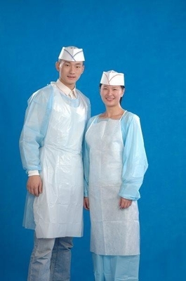 Embossed White Plastic Aprons Medical 0.02MM Thickness For Hospital