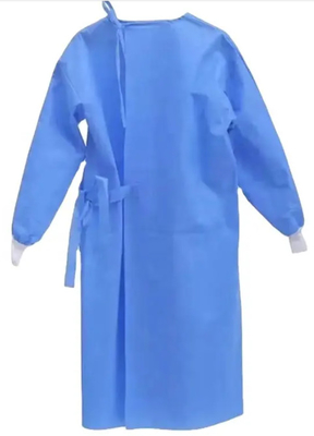 Customized PP PE Isolation Gown Disposable With Side Belt Knitted Cuffs