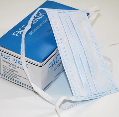 Anti Dust Anti Droplets Disposable Surgical Mask , 3 Ply Face Mask With Ties