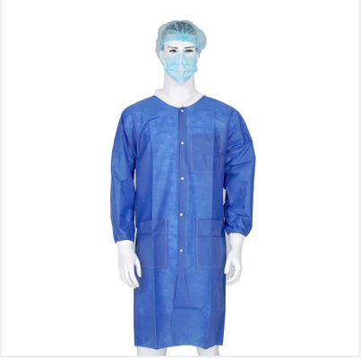 Lint Free Disposable Lab Coat , Surgical Non Woven Gown Water Resistant