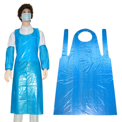 Anti Barrier Disposable PE Apron , Dust Proof Blue Plastic Aprons