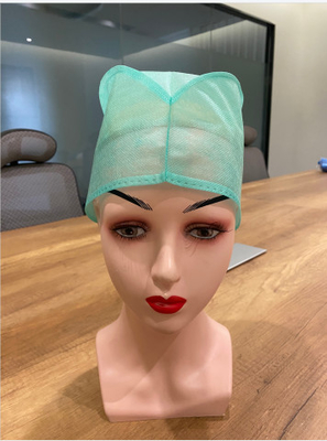 PP Surgical Disposable Non Woven Cap 15x32cm With Blue Green Color