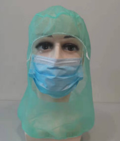 Green Protective Disposable Balaclava Hood For Hospital Workshop