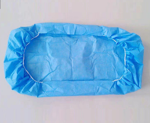 Eco Friendly Blue Disposable Fitted Bed Sheets With 2 Elastics