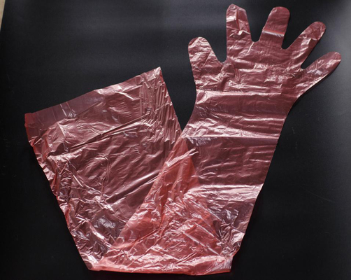 Customized Disposable Plastic Gloves , Veterinary Gloves Long LDPE Material