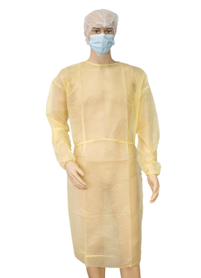 Non Woven Disposable Protective Gowns Breathable With Elastic Cuffs