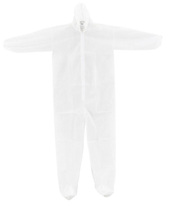 Polypropylene Disposable Protective Coverall With Hood Boots Elastic Wrists Ankles