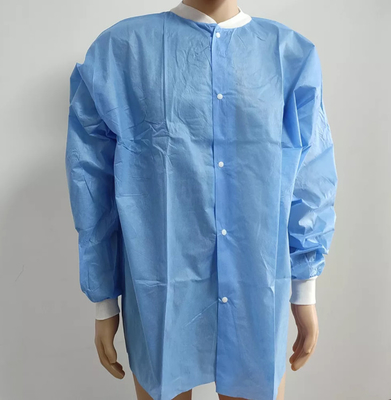 SMS Disposable Lab Gown , Disposable Visitor Coat ISO 13485 Certified