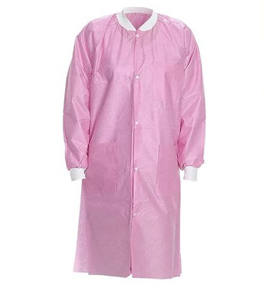 45gsm Disposable Lab Gown , Non Woven Lab Coat With 3 Pockets
